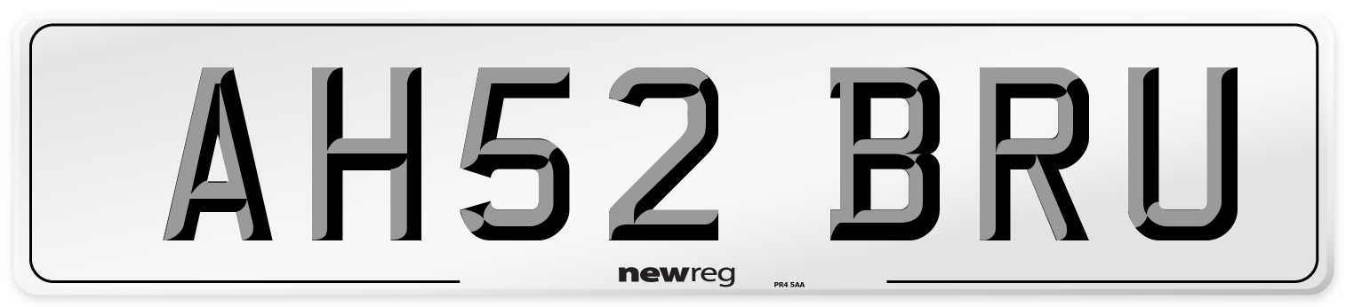AH52 BRU Number Plate from New Reg